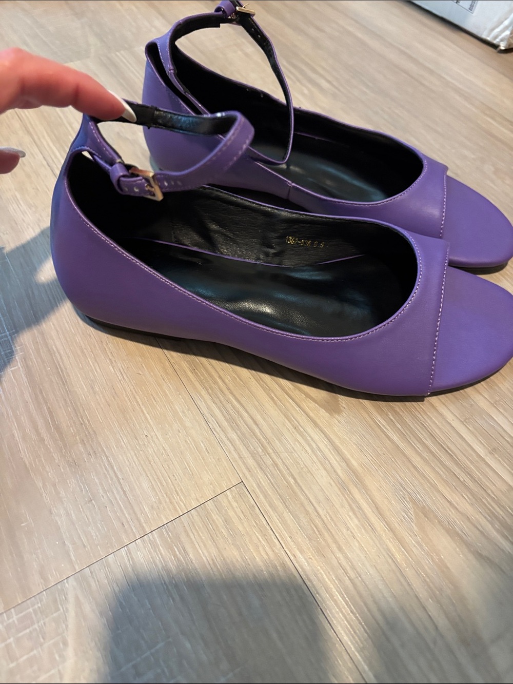 Purple Ankle-Strap Women's Flats